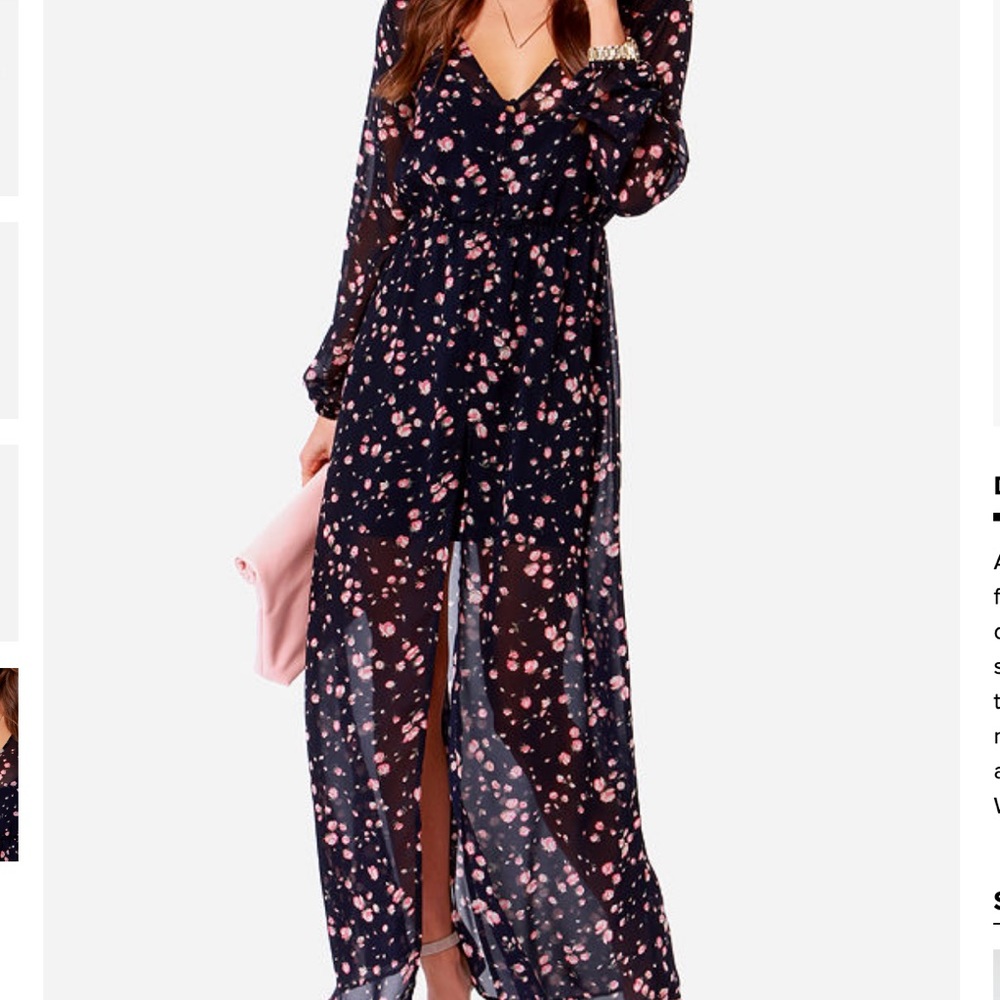 Volcom Two-Piece Silk Maxi Dress w/Cotton Slip